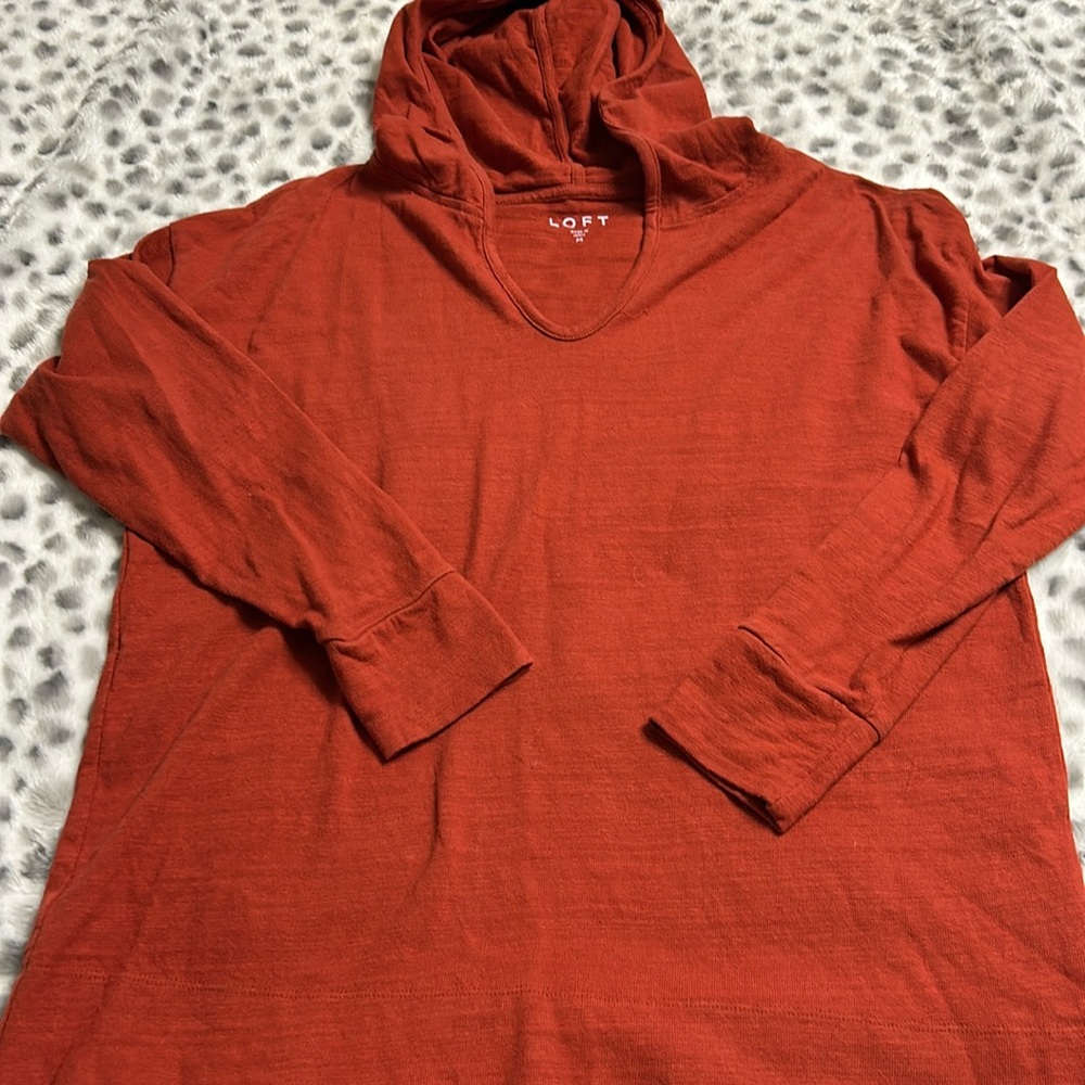 Hooded oversized cotton top